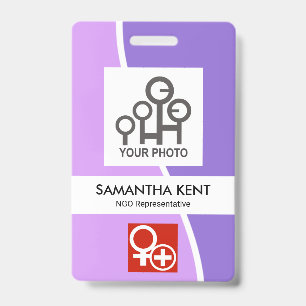 Badge Modèle de photo White Wave avec nuances de violet