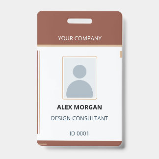 Badge Modèle d'identifiant d'employé en sable terracotta
