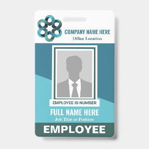 Badge Modèle d'identification d'employé tricolore de n'i