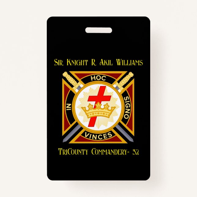 Badge Modèle maître/chevalier (Dos)