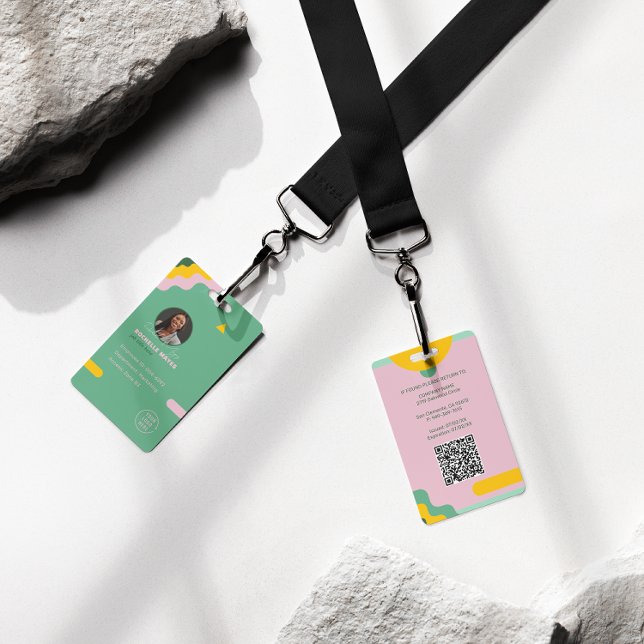 Badge Modern Employee Photo ID Company Security QR (Créateur téléchargé)