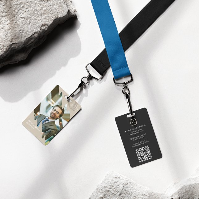 Badge Modern Employee Photo ID Company Security QR (Créateur téléchargé)