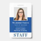 MODERN EMPLOYEE PHOTO ID simple royal bleu