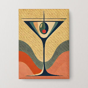 Badge Moderne du milieu du siècle "vague de martini aux 