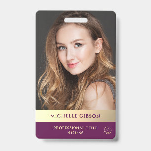 Badge Moderne professionnel élégant luxe violet or