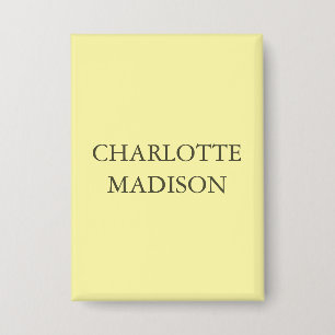 Badge Moderne Simple Crème Tendance Minimaliste Nom Simp