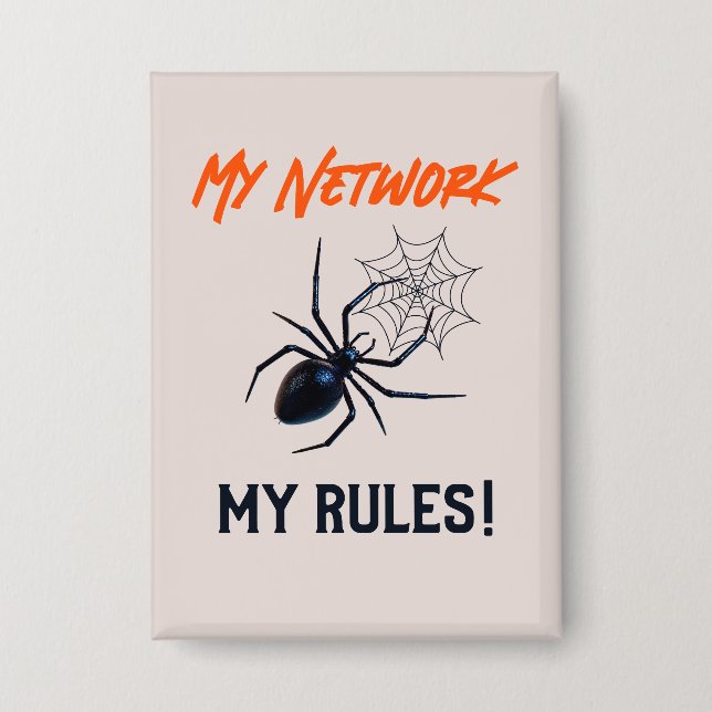 Badge Mon réseau, mes règles Drôle informatique (Recto)