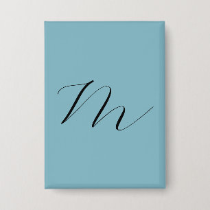 Badge Monogram Solide Blue Pastel Minimaliste Profession