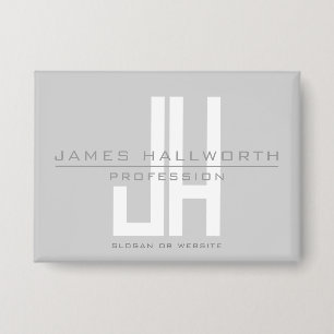 Badge Monogramme d'entreprise moderne   Gris