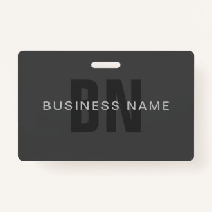 Badge Monogramme moderne gris foncé modifiable Modèle de