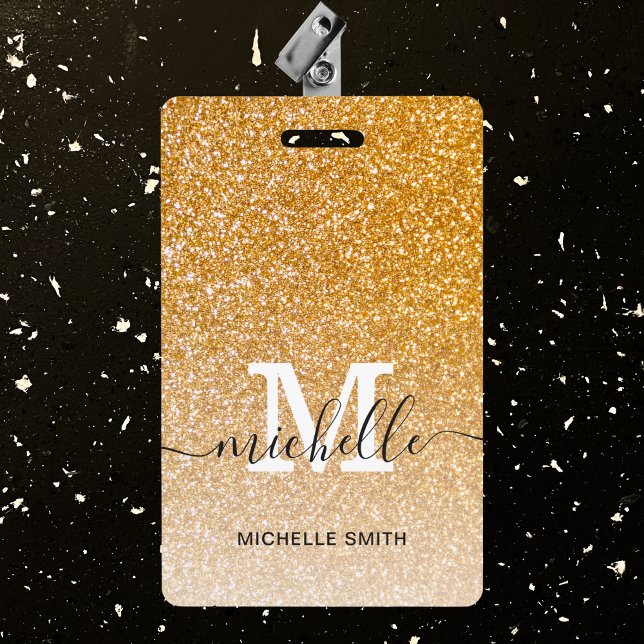 Badge Monogramme Or tendance Nom du script initial Emplo (Créateur téléchargé)