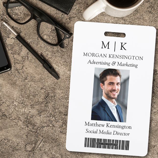 Badge Monogramme ou Ajouter un Logo d'entreprise Code-ba (Edit to Customize text, colors and more)