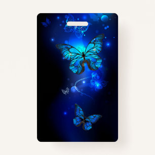 Badge Morpho Butterfly in the Dark Background