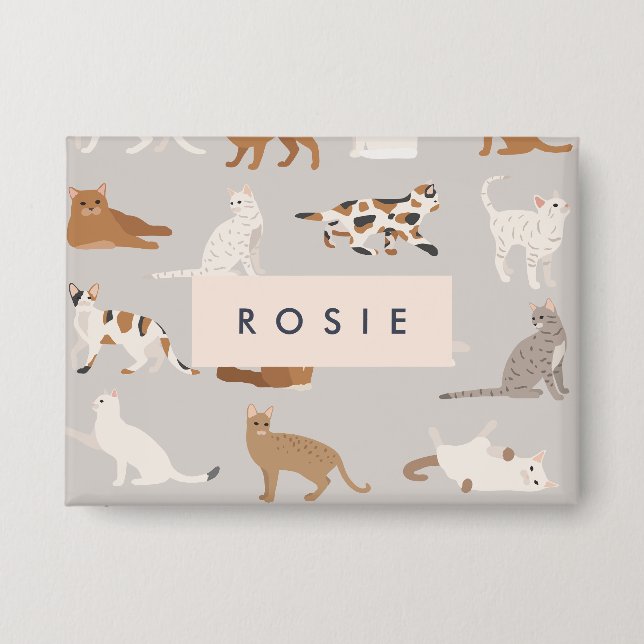 Badge Motif de chats Monogram Charming Amoureux de les c (Recto)