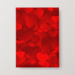 Badge Motif de texture de coeurs d'amour rouge romantiqu