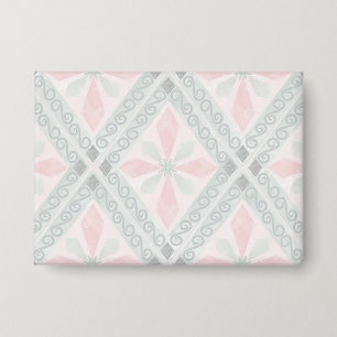 Badge Motif diamant pastel vert et rose