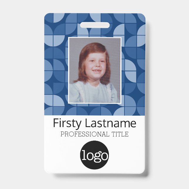 Badge Motif MCM - Photo de l'employé, nom, code barre, l (Avant)