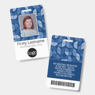 Badge Motif MCM - Photo de l'employé, Nom, Code-barres,