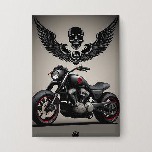 Badge Motocyclette personnalisée avec graphique de crâne