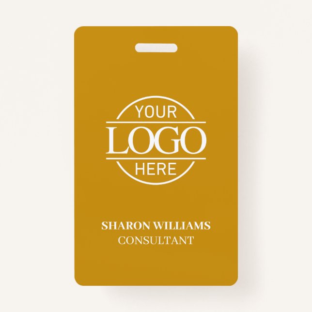 Badge Mustard Yellow Custom Business Logo Employee ID (Devant)