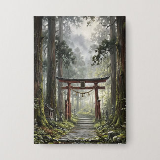 Badge Mystical forest and torii gate that symbolizes it