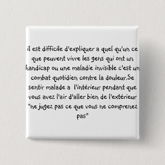 badge "ne jugez pas" 2 inch square button