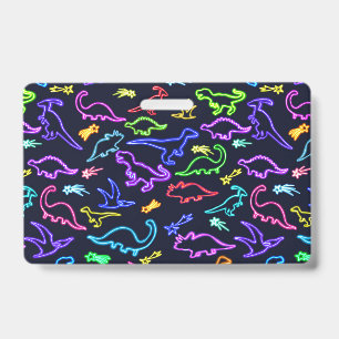 Badge Neon Dinosaures 