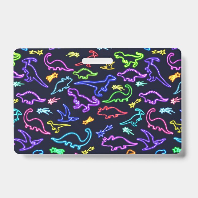 Badge Neon Dinosaures  (Avant)