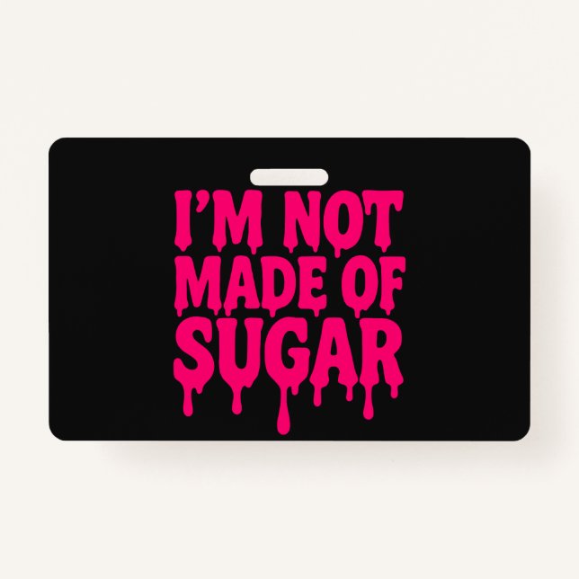 Badge Neon Pink Drip (Noir) - Personnalisable (Devant)