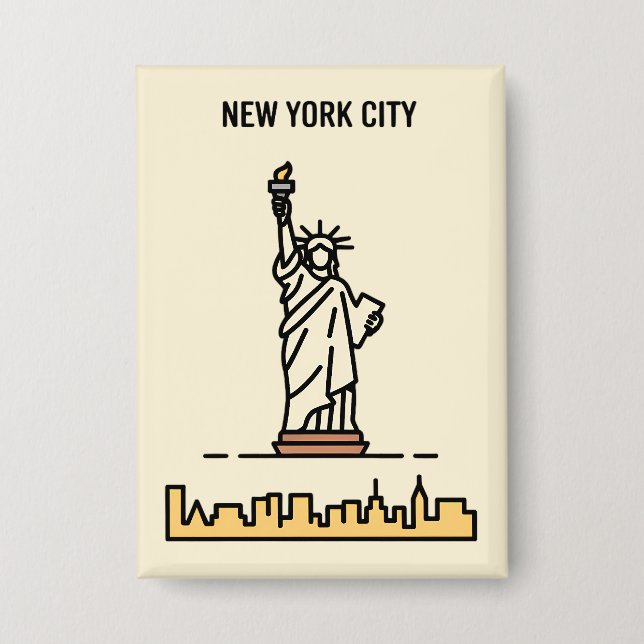 Badge New York City Statue of Liberty Line Art Travel (Recto)