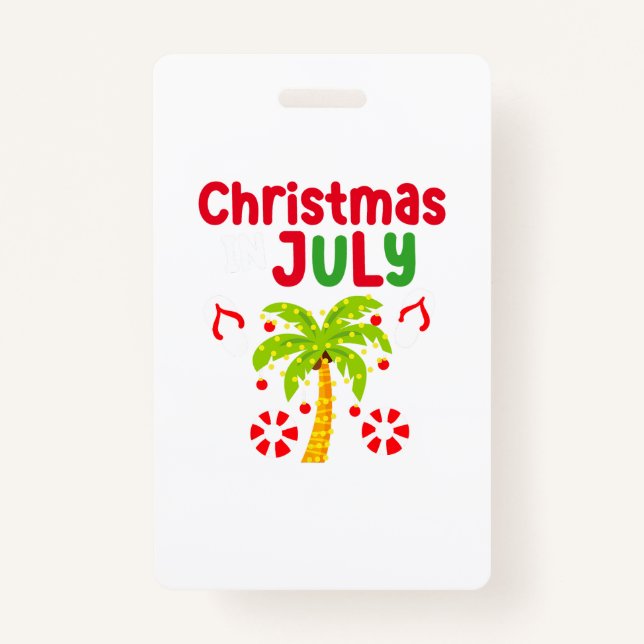 Badge Noël En Juillet Flip Flop Drôle Été Noël Hommes (Devant)