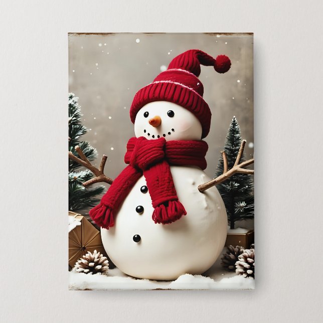 Badge Noël Vintage - Bouton (Recto)