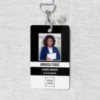 Noir | Logo employé de photo ou code QR de sécurit