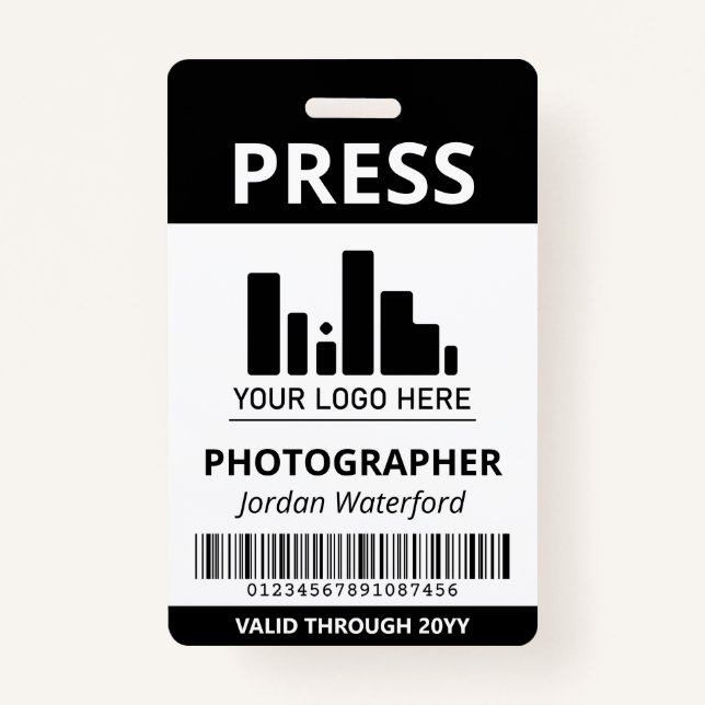 Badge Noirer votre code barre de logo Code de pression (Devant)