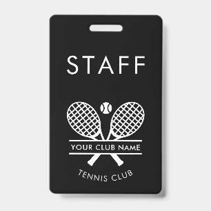 Badge Nom de club personnalisé Raquettes de tennis Motif