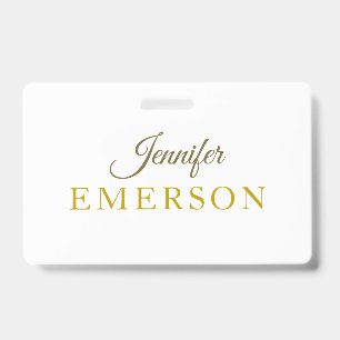 Badge Nom de couleur or professionnel minimaliste modern