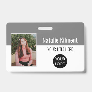 Badge Nom de la photo de l'employé Code de la barre de