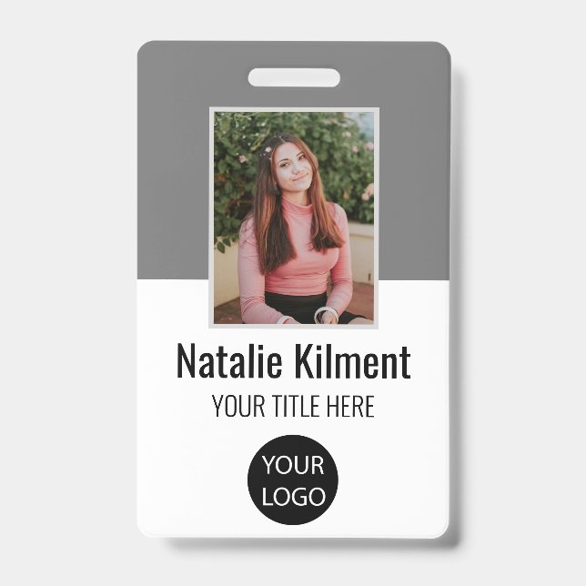 Badge Nom de la photo de l'employé Code de la barre de l (Avant)