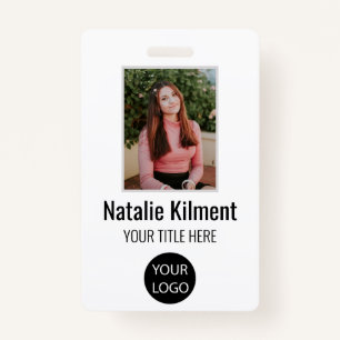 Badge Nom de la photo de l'employé Code de la barre de l