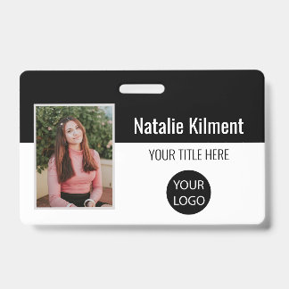 Badge Nom de la photo de l'employé Code de la barre de l