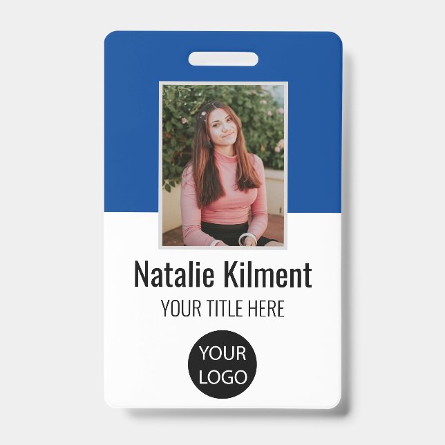 Badge Nom de la photo de l'employé Code de la barre de l (Avant)