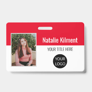 Badge Nom de la photo de l'employé Code de la barre de l