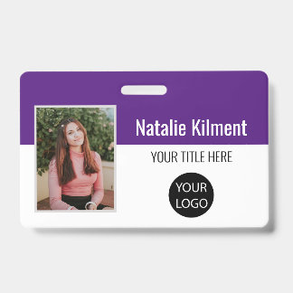 Badge Nom de la photo de l'employé Code de la barre de l