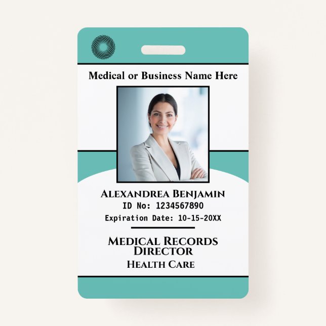 Badge Nom de l'employé Carte d'identité de l'hôpital (Devant)