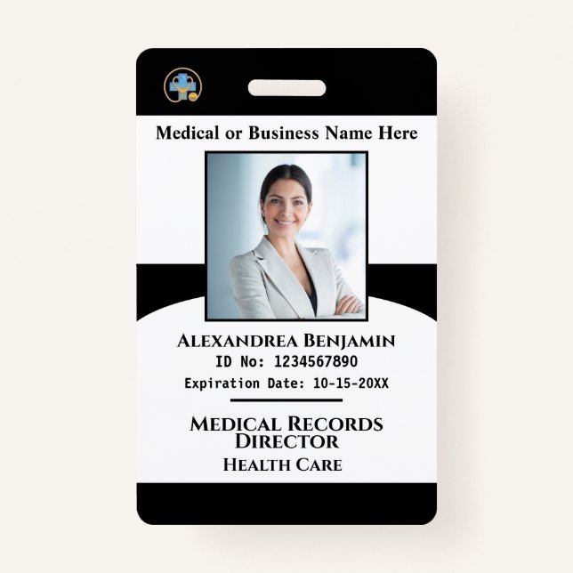 Badge Nom de l'employé Carte d'identité de l'hôpital (Devant)