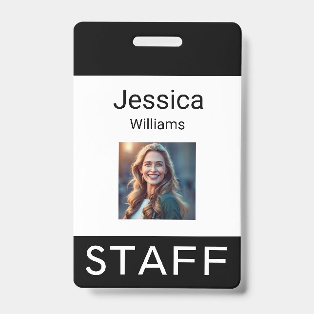 Badge Nom de l'employé, logos de l'entreprise personnell (Avant)