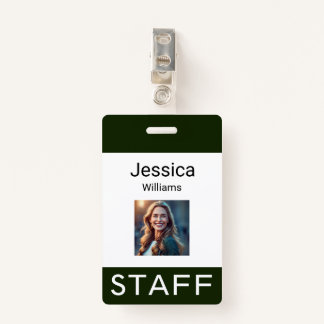 Badge Nom de l'employé, logos de l'entreprise personnell
