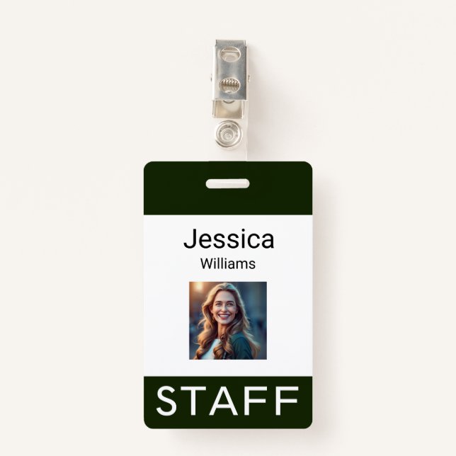 Badge Nom de l'employé, logos de l'entreprise personnell (Devant avec clip)