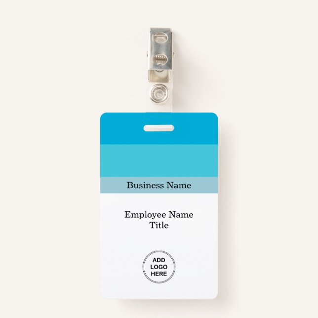 Badge Nom de l'employé minimaliste à la mode (Devant avec clip)