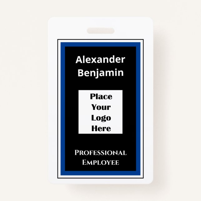 Badge Nom de l'employé moderne Code de la barre de logo (Devant)